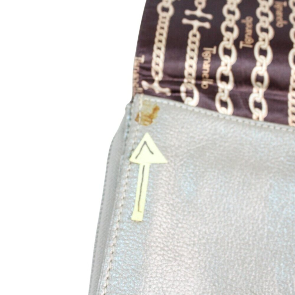 Tignanello Metallic Pebble Leather Snap Zippered Pockets Crossbody Purse Bag - Picture 10 of 11